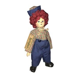 Porcelain Raggedy Andy Doll by Springford on Stand NWT